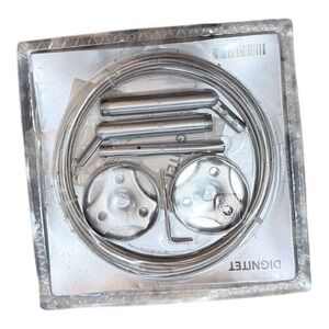 Modern IKEA Dignitet Curtain Wire Set Silver 197" Stainless Steel NIP